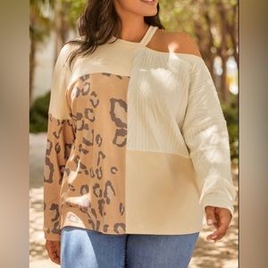 Curvy Multicolor Leopard Cable Knit
Mix Patchwork Cutout Plus Top